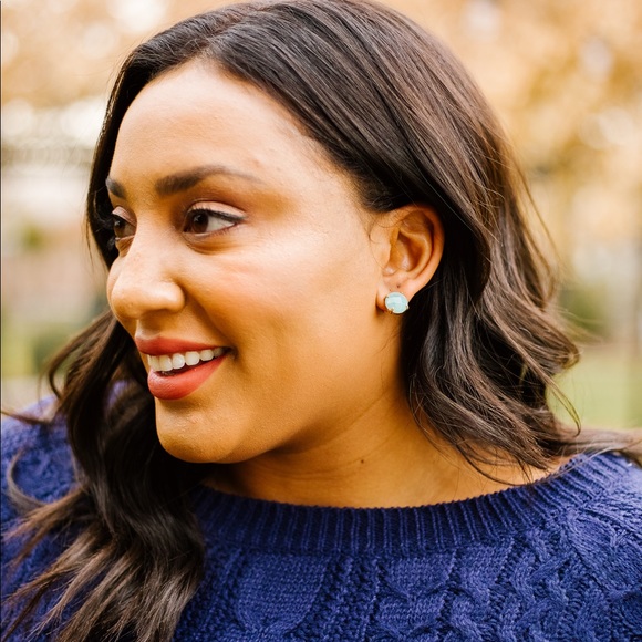 Stone Cold Earrings in Amazonite - Picture 3 of 5